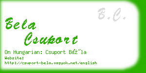 bela csuport business card